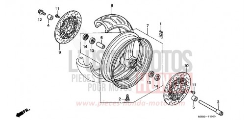 ROUE AVANT VTR1000FY de 2000